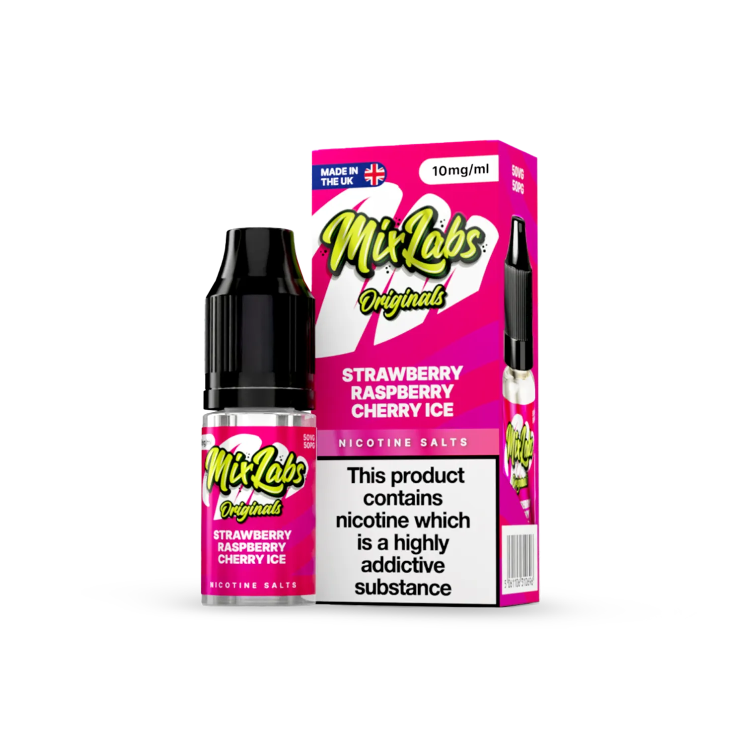 Strawberry Raspberry Cherry Ice Mix Labs Nic Salts 10mg