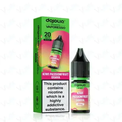 Discover Kiwi Passionfruit Guava DOJOLIQ Nic Salts by Vaporesso — an exotic tropical fruit blend designed for pod kits. Explore the full DOJOLIQ nic salt range and flavour table at White Vape Co.