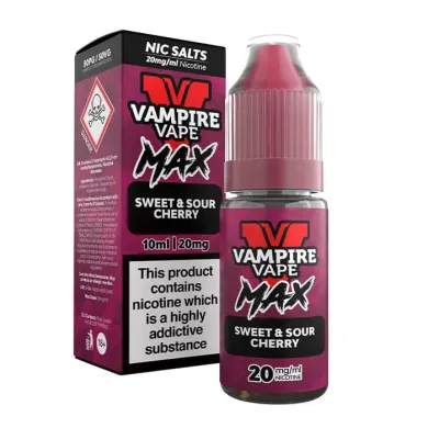 Sweet & Sour Cherry Vampire Vape MAX Nic Salt | Juicy & Tangy 10ml E‑Liquid