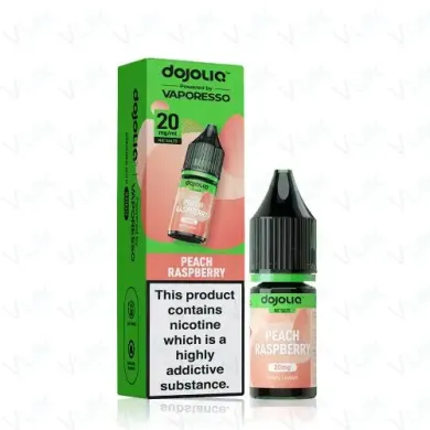 Discover Peach Raspberry DOJOLIQ Nic Salts by Vaporesso — a smooth peach and tangy raspberry blend designed for pod kits. Explore the full DOJOLIQ nic salt range and flavour table at White Vape Co.